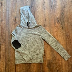 Gap Gray Hoodie with Black Elbow Patch Detail